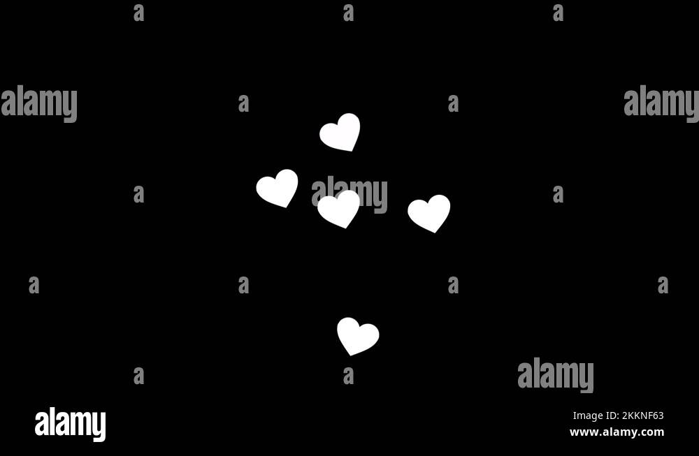 Hearts rising from bottom at black screen background Stock Video