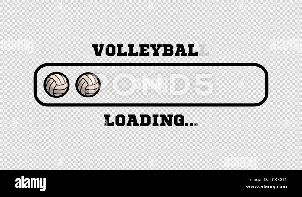 Volleyball progress bar. Volleyball loading bar illustration motion