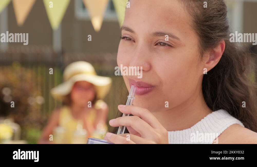 Mixed race girl with lemonade stand Stock Videos & Footage HD and 4K