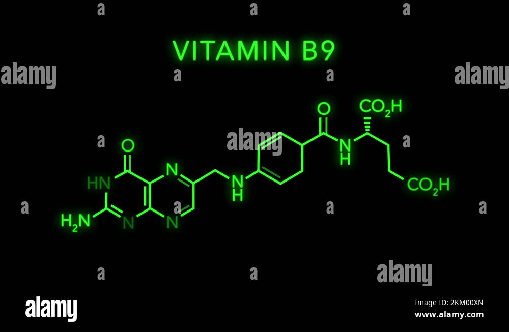 Folate also known as vitamin B9 and folacin Molecular Structure Symbol