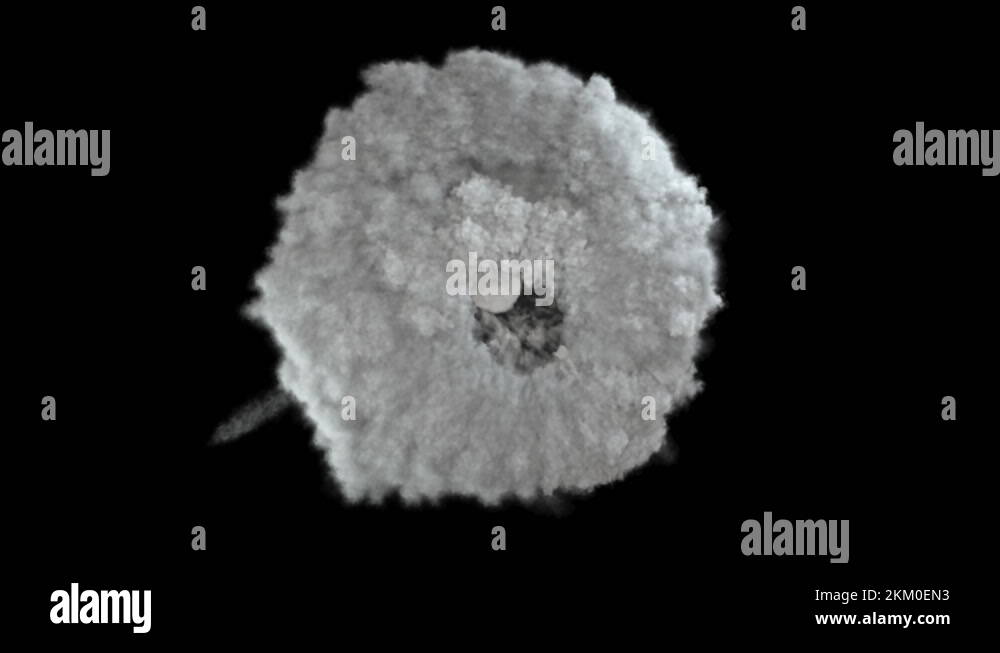 Overhead View of Isolated Smoke Flare Spinning and Exploding Stock ...