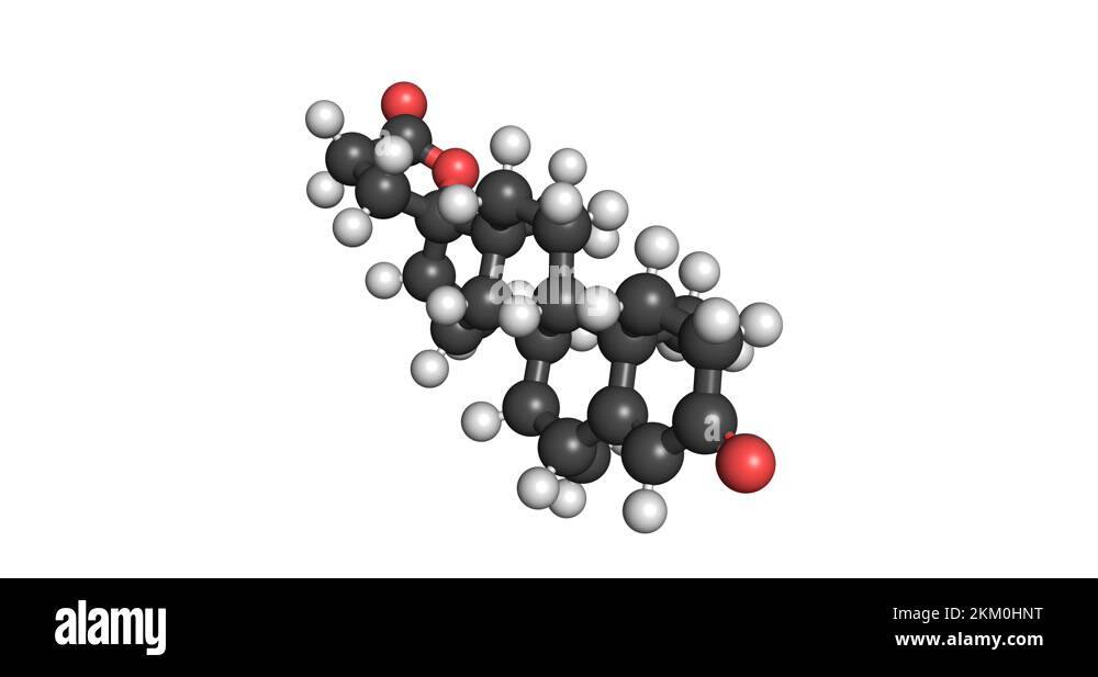 Drospirenone contraceptive medication molecule 3D structure 4K seamless