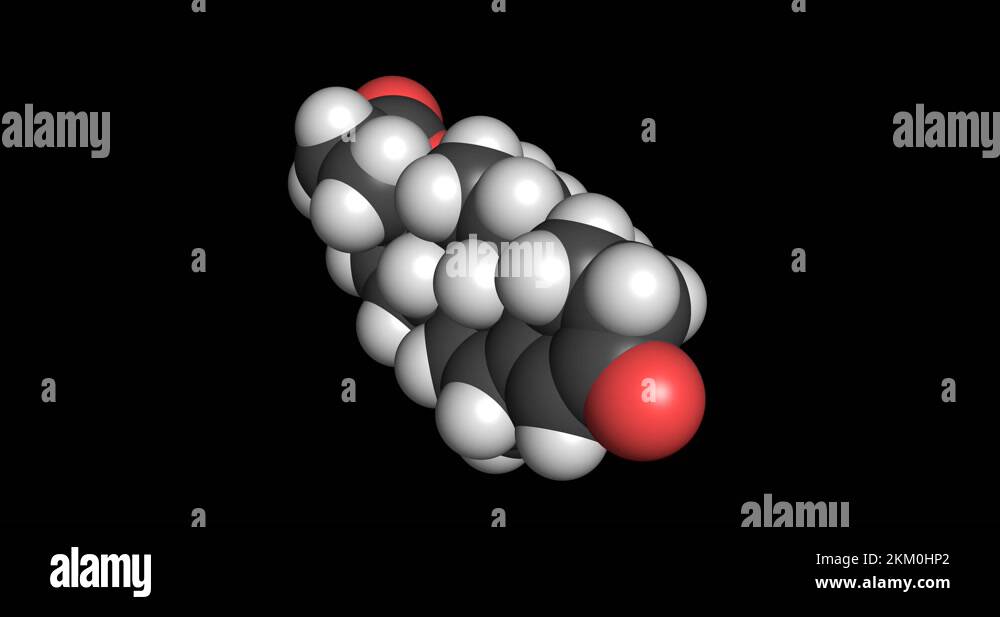 Drospirenone contraceptive medication molecule 3D structure 4K seamless