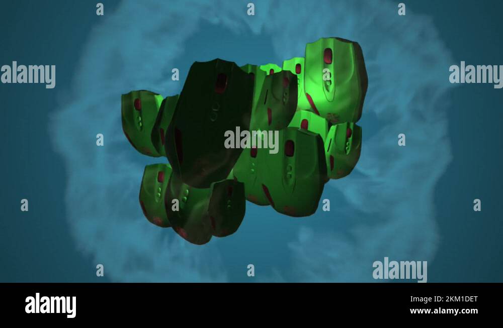 Splash of computer mouse. 3D animation. Objects spinning Stock Video