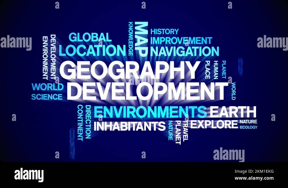 Geography Development Animated Tag Word Cloud,Text Animation seamless