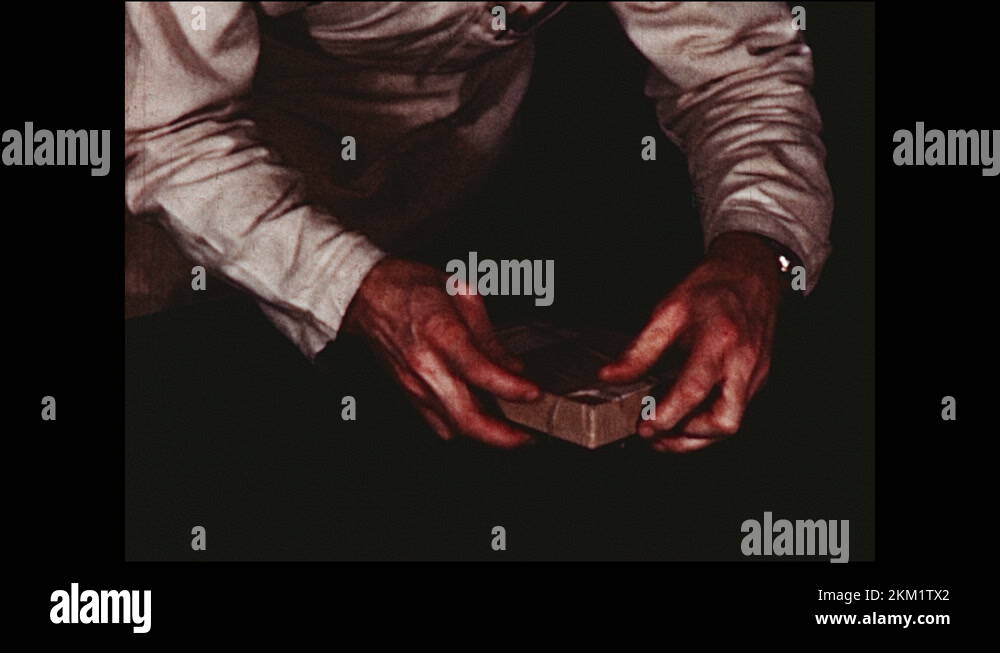 1940s Bikini Atoll Speciman and film is unwrapped from package. Film