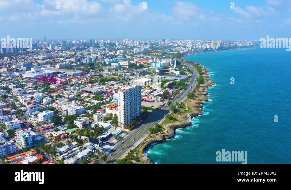 City and sea 4k background. Santo Domingo Dominican Republic Stock ...
