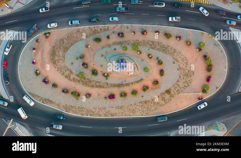SAN JOSE DEL CABO BCS MEXICO2020 Cars Driving Around Roundabout Four