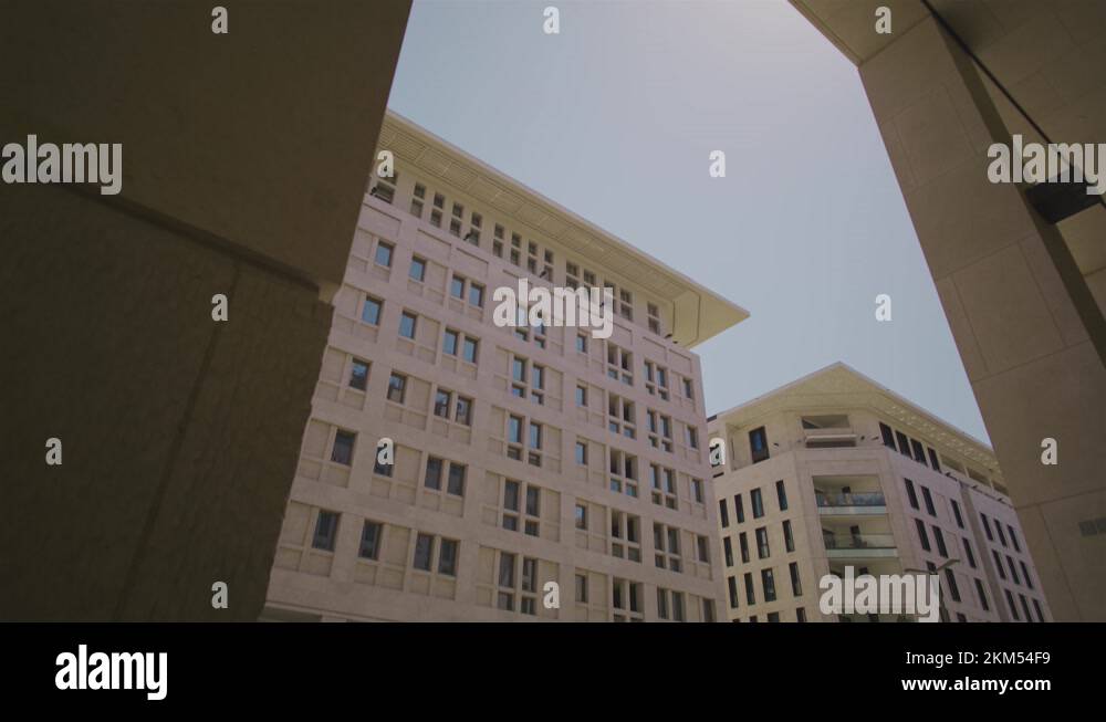 Doha Qatar Camera tracking next to a wall with a modern Msheireb