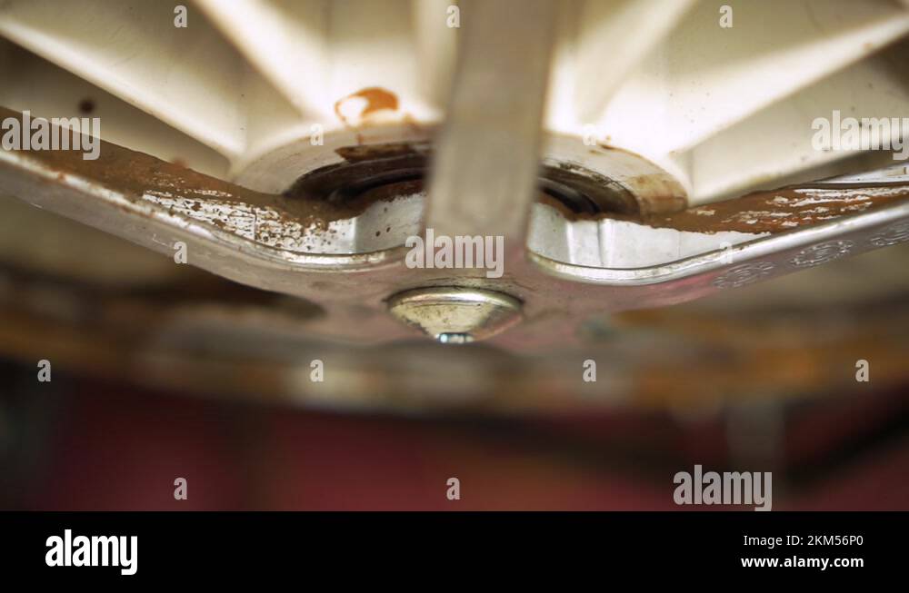 Washing laundry machine drum bearing leaking with rust and scale