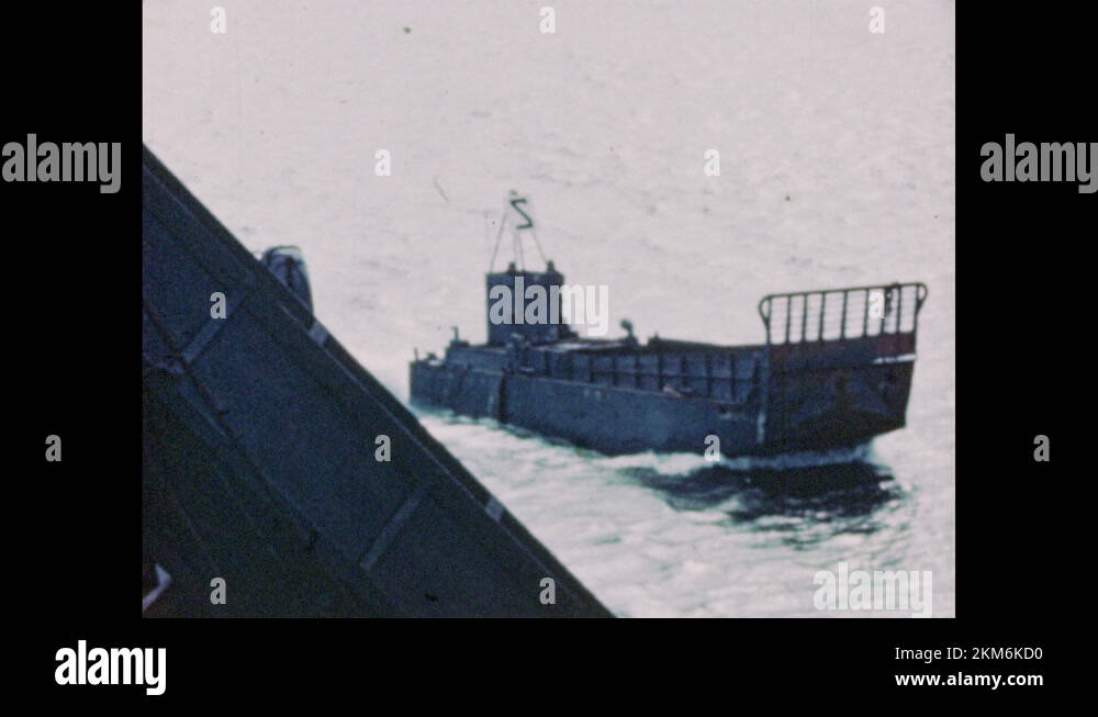 1940s Map of naval reserve area. Small flat boat travels across water