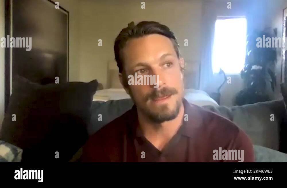 Joel Kinnaman is interviewed for his role in 'Brothers by Blood' 2021 Stock Video Footage Alamy
