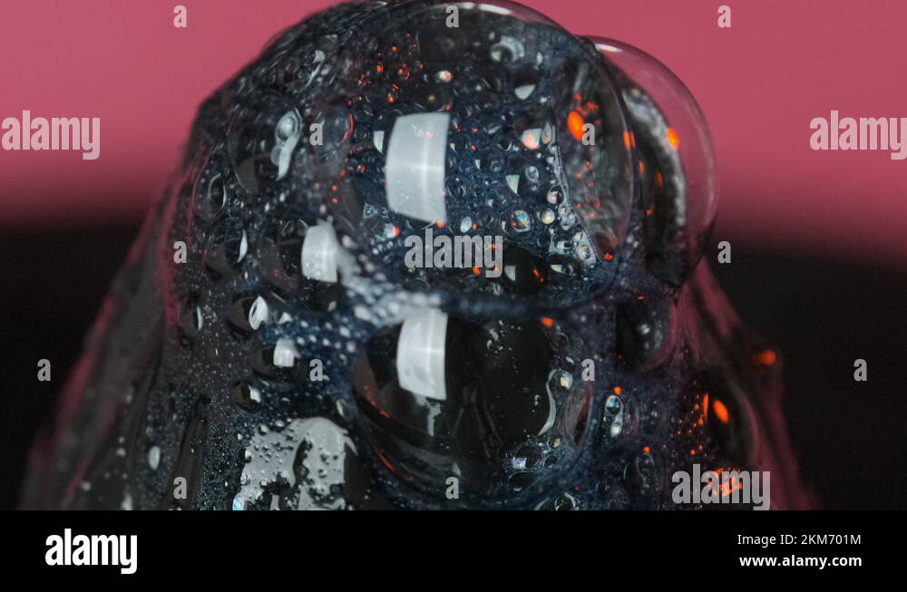 Chemical Reaction of a Toy Volcano Eruption using Baking Soda, Vinegar, Blue Dye Stock Video