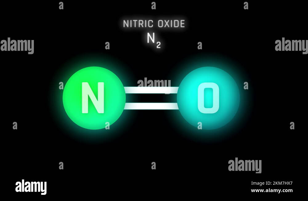 Nitric Oxide Molecular Structure Symbol Neon Glow and Futuristic