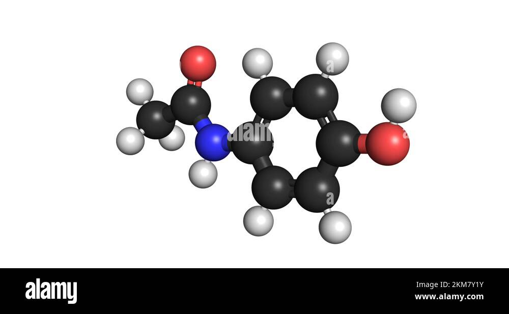 Paracetamol acetaminophen medication molecule 3D render chemical