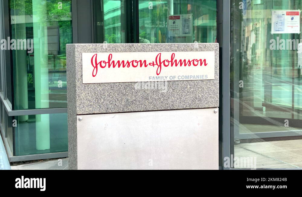 Johnson and Johnson french headquarters building entrance near Paris