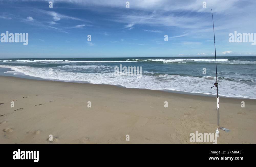Surf fishing in North Carolina in Nag's Head on the Outer Banks during