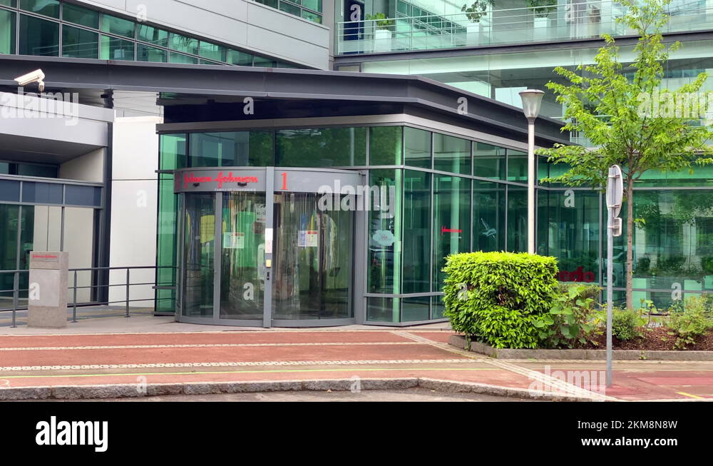 Johnson and Johnson fench headquarters building entrance near Paris