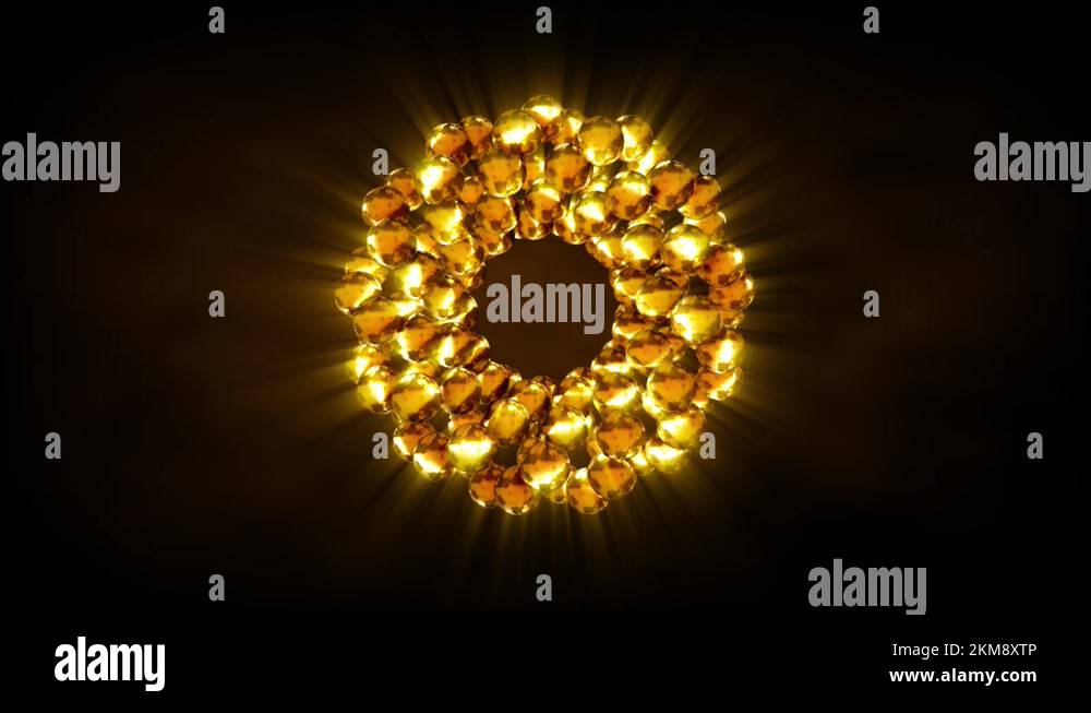 Abstract background 3D animation shiny futuristic gold object ...