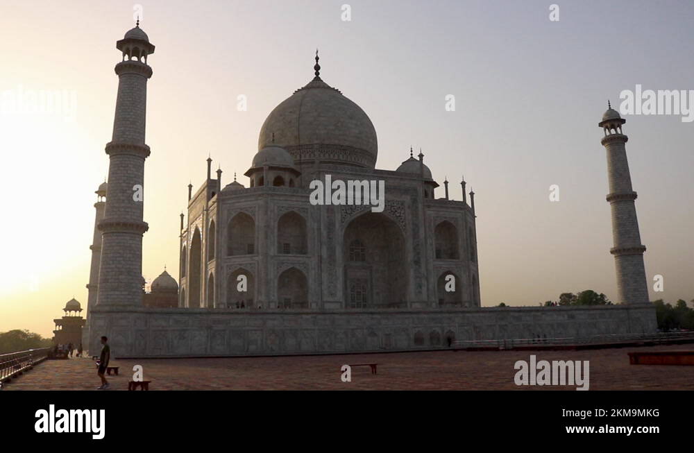 Taj Mahal Symmetry Stock Videos Footage HD And 4K Video Clips Alamy   Taj Mahal Building Exterior At Sunset 2km9mkg 