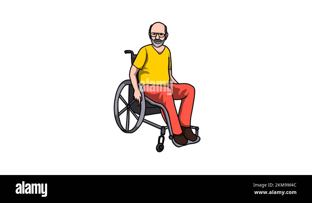 Care and non‑discrimination for wheelchairbound person Animation Stock