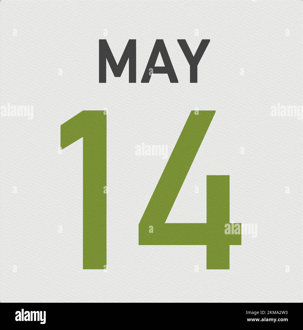 May 15 date behind crumpled paper page of a calendar, 3d animation ...