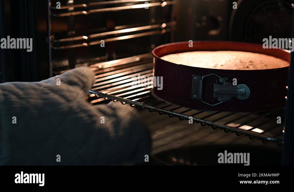 sponge cake is baked in the oven, it is checked for readiness with a