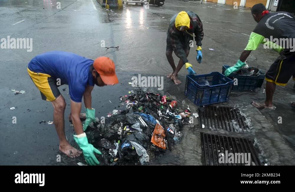 Mumbai rain drainage cleaning Stock Video Footage Alamy