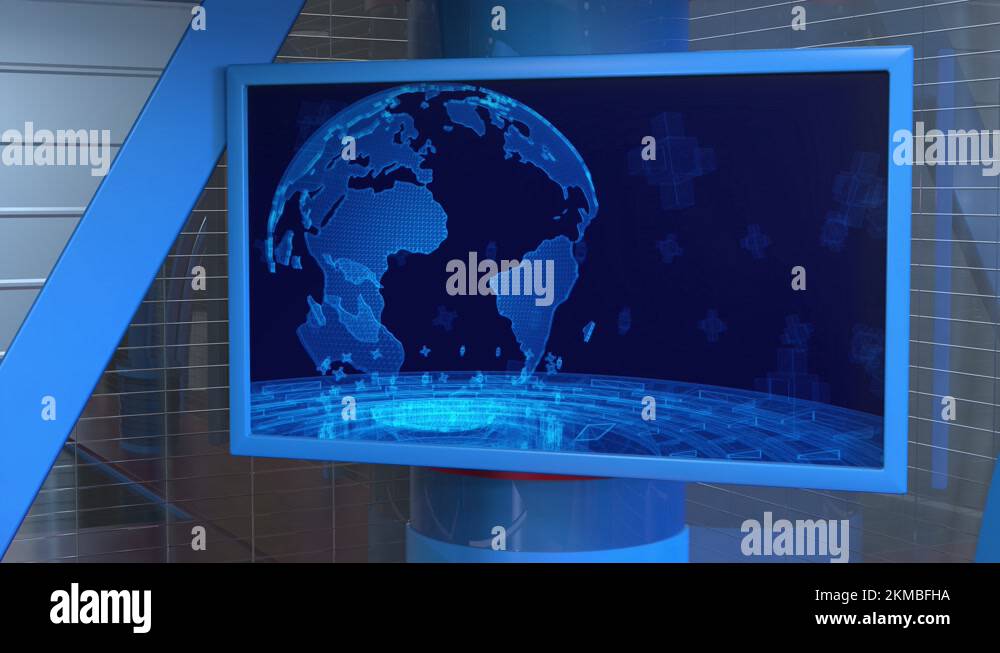 3D Virtual News Studio Background, Loop Stock Video Footage - Alamy