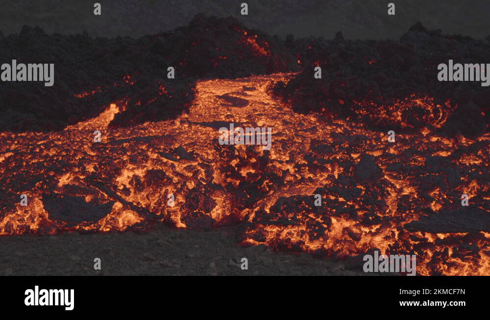 Advancing lava flow getting closer in Iceland Stock Video Footage - Alamy