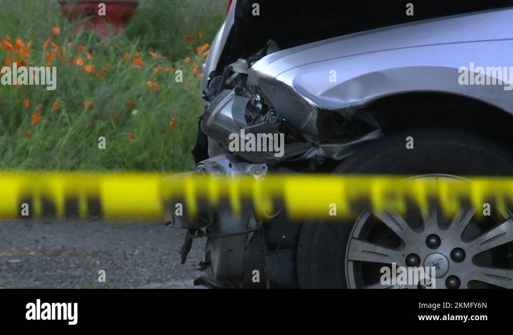 RACK FOCUS ON FRONT END CAR CRASH Stock Video Footage - Alamy