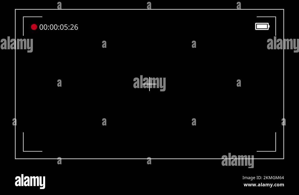 Chroma Key and black screen background. Video camera recording time