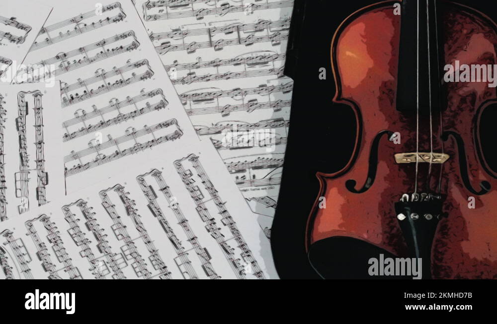 Violin, string musical instrument, drawing cartoon illustration Stock ...