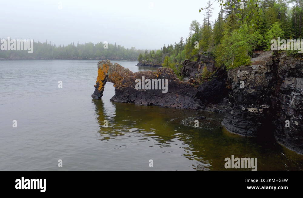 Sleeping Giant Provincial Park with Sea Lion Iconic Rock Arch Stock