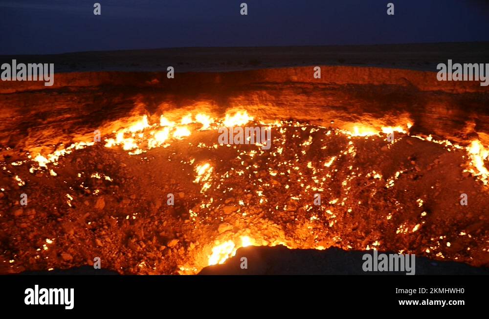 Darvaza, Turkmenistan Gas fire creator, Looks like a volano and gates