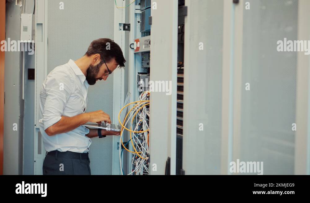 Admin Repairing Render Farm.Engineer Cluster Console In Artificial