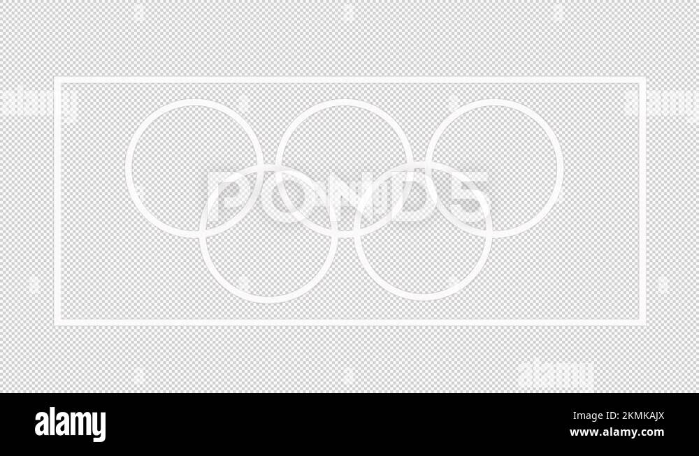 Simple olympic rings animated lower third in high resolution alpha
