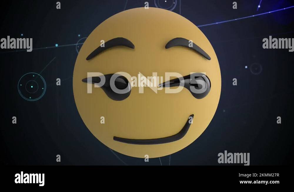 Digital animation of multiple changing face emojis against network of Stock Video Footage Alamy