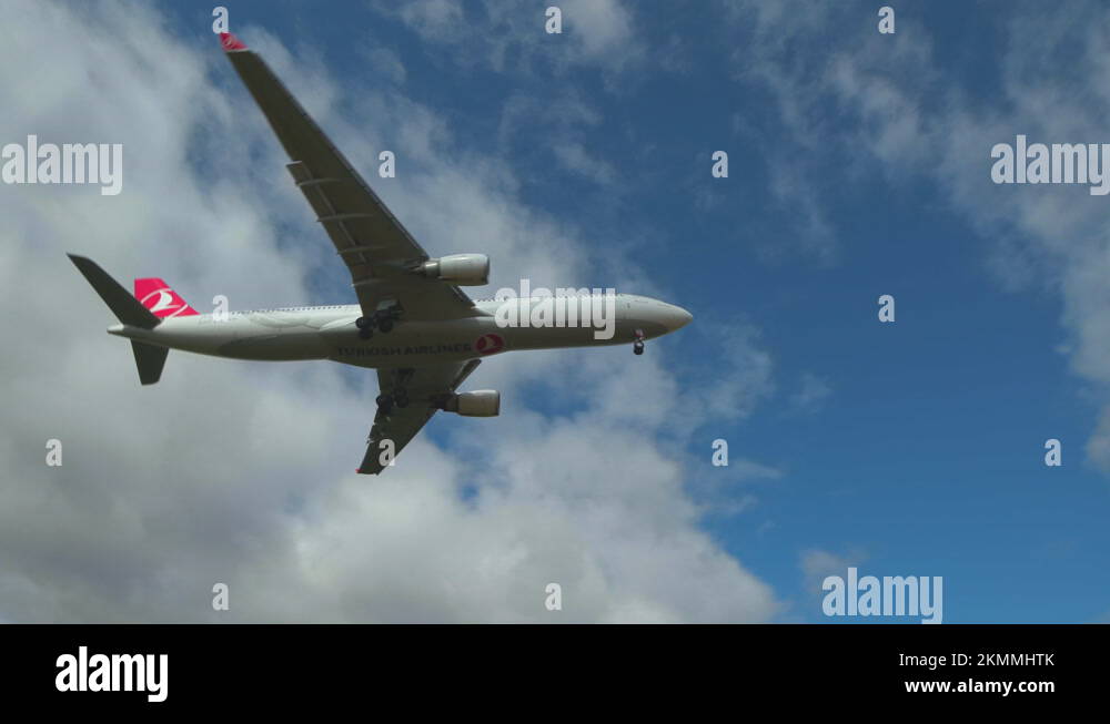 turkish airlines airbus a330 passenger airplane arrival passing overhead Stock Video Footage Alamy