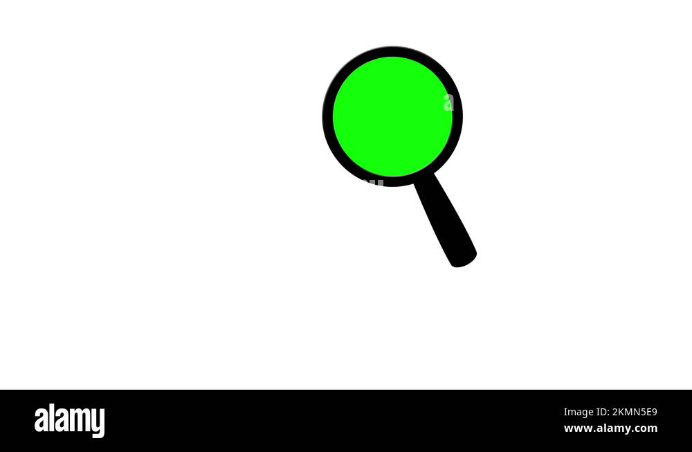 Magnifying Glass Animation on White Background With Green Screen Stock