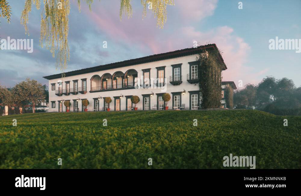 Apartment building in Italian style. Design of a twostory apartment