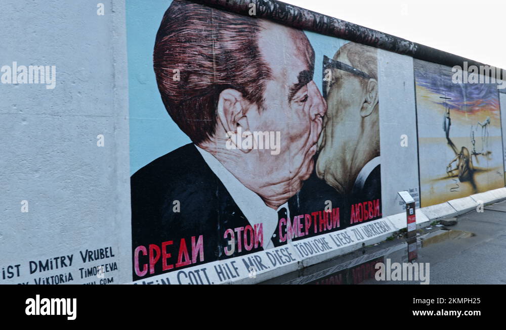The berlin wall east side gallery kiss Stock Videos & Footage HD and