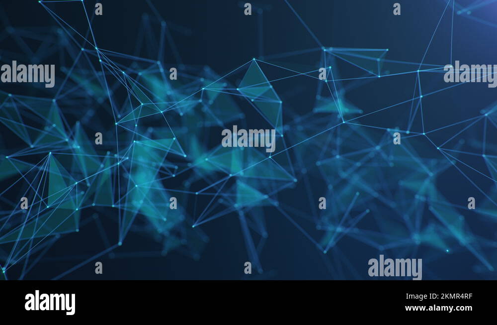 Digital abstract blue background of dots and lines. Technology ...