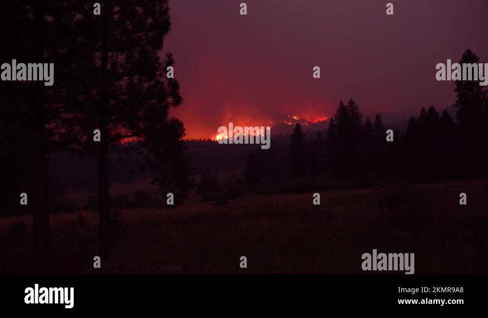 2021 The Dixie Fire burns unchecked in the distance in Northern