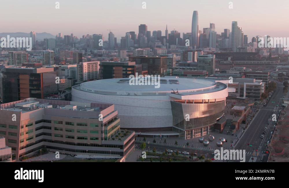 Aerial: Chase Center, San Francisco Mission Bay district. California, USA Stock Video Footage