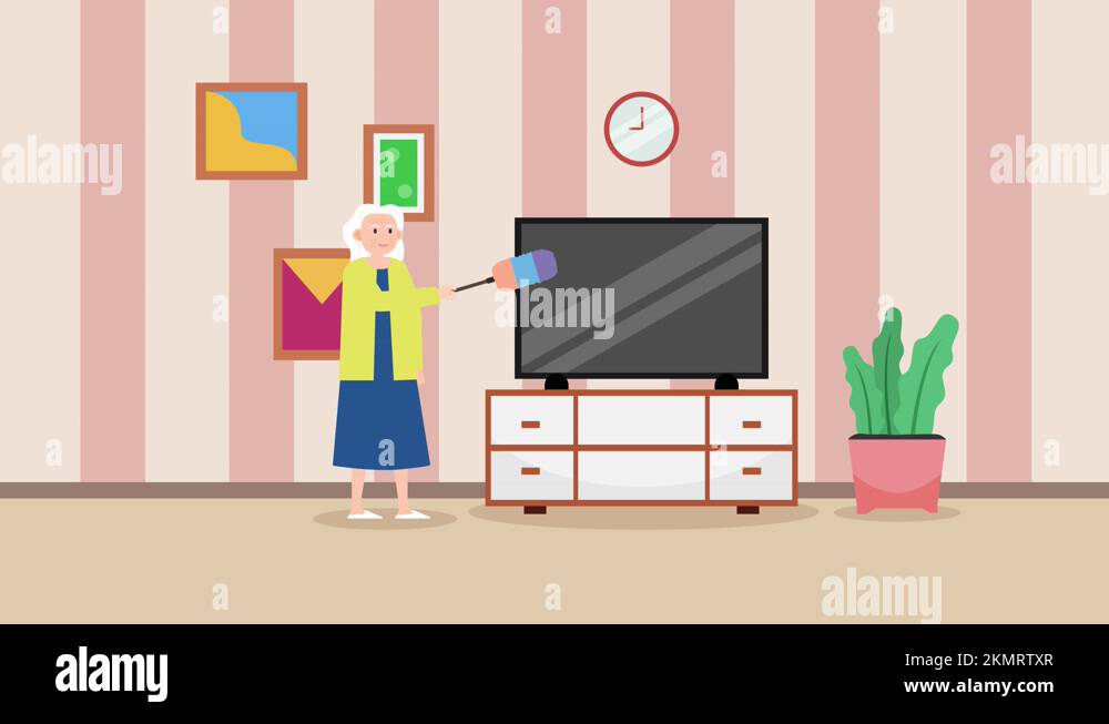 Woman feather duster cleaning Stock Videos & Footage HD and 4K Video