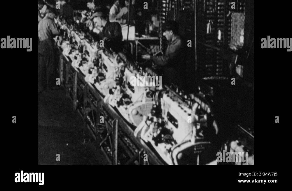 1960s People work building cars on assembly line in Ford factory. Money is Stock Video Footage