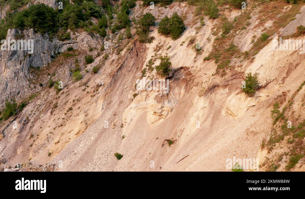 Soil Erosion On A Steep Slope Due To Landslide Surface Ground Movement Soil Erosion On A Steep Slope Due To Landslide Surface Ground Movement