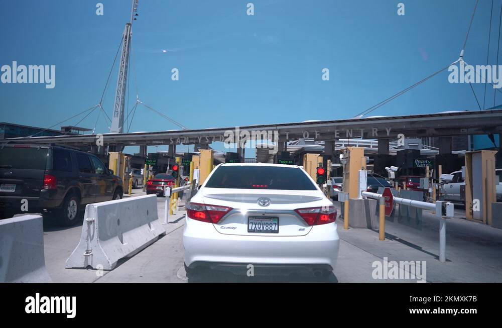 Waiting in traffic at the U.S., Mexico border. San Ysidro Port of Entry