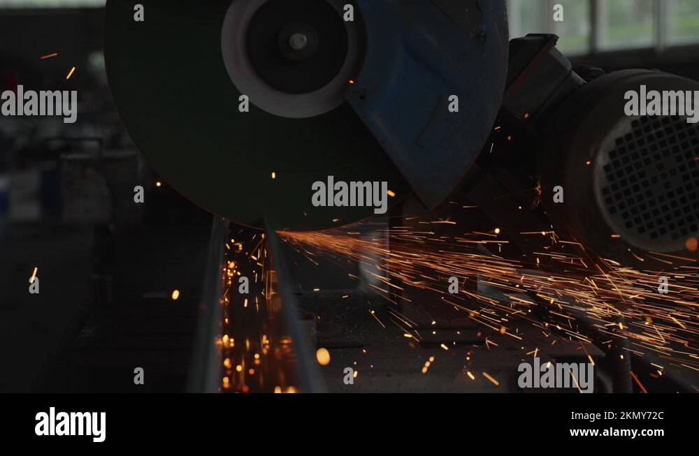 Mechanical cutting of steel Stock Video Footage Alamy